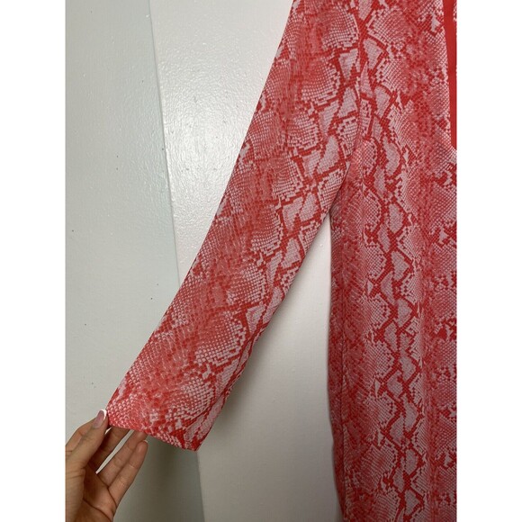 Michael Kors Women's Sneak Print Tunic Dress Size S Key hole Orange - Picture 10 of 14